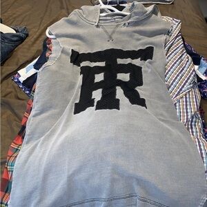 TRUE RELIGION Hoodie Mens Sz Small Sleeveless Workout Sweatshirt Gym Training